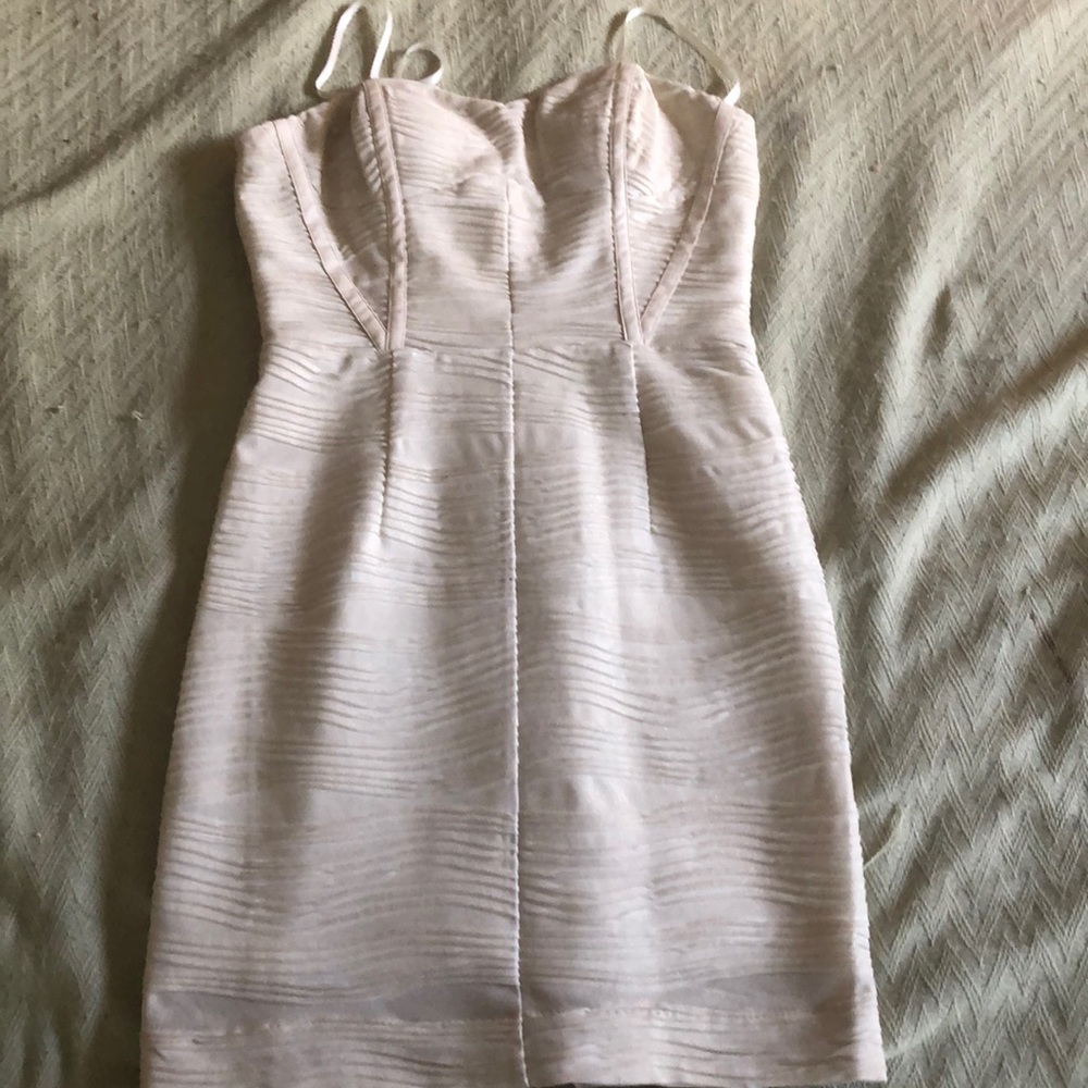 White and gold body con dress